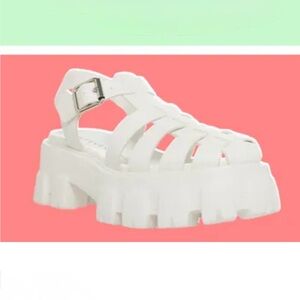 Women's White Platform Sandals
